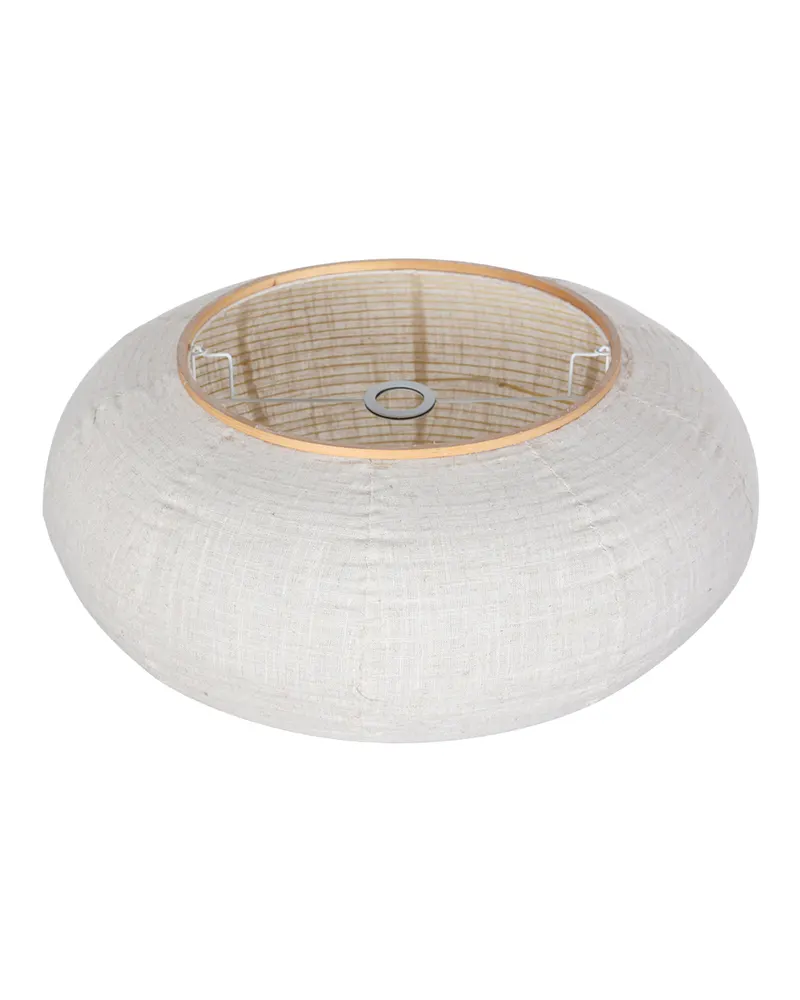 Lampenschirm K2026QS aus Leinen und Holz, weiß, Ø 60 cm in Weiß, Ansicht 4