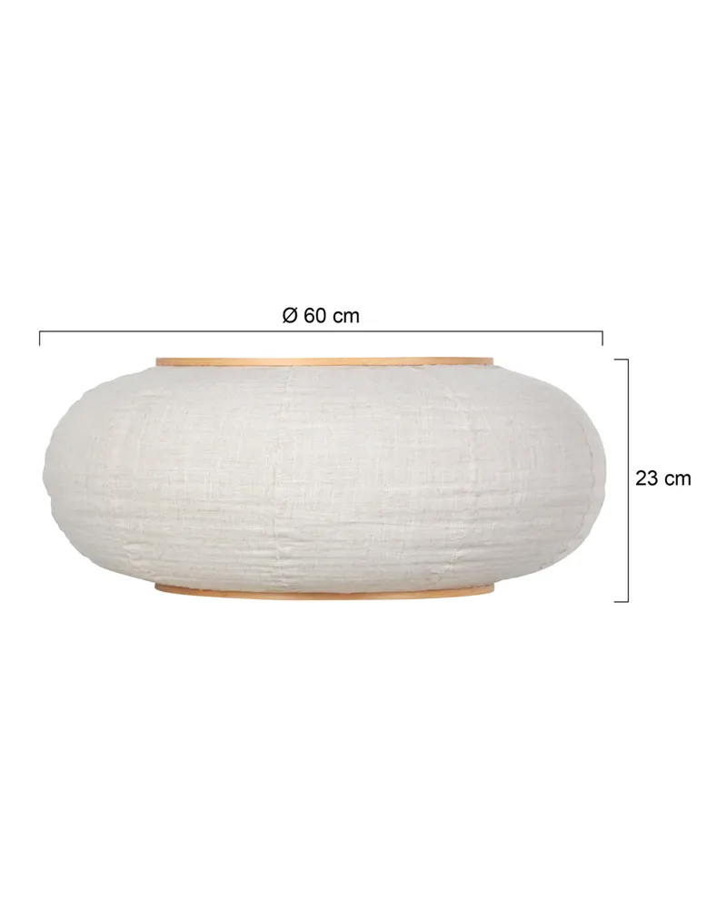 Lampenschirm K2026QS aus Leinen und Holz, weiß, Ø 60 cm in Weiß, Ansicht 8