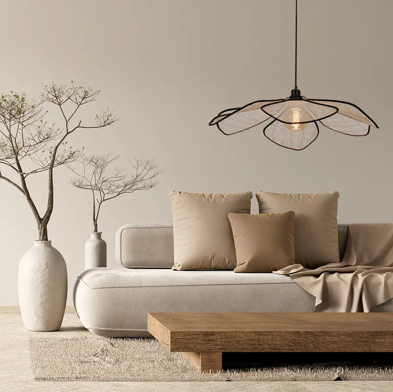 LumaFlora Pendelleuchte mit E27-Fassung in Creme, Ansicht 2