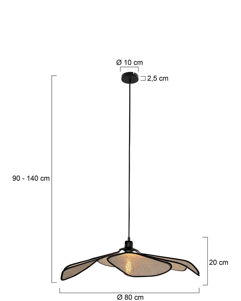 LumaFlora Pendelleuchte mit E27-Fassung in Creme, Ansicht 4