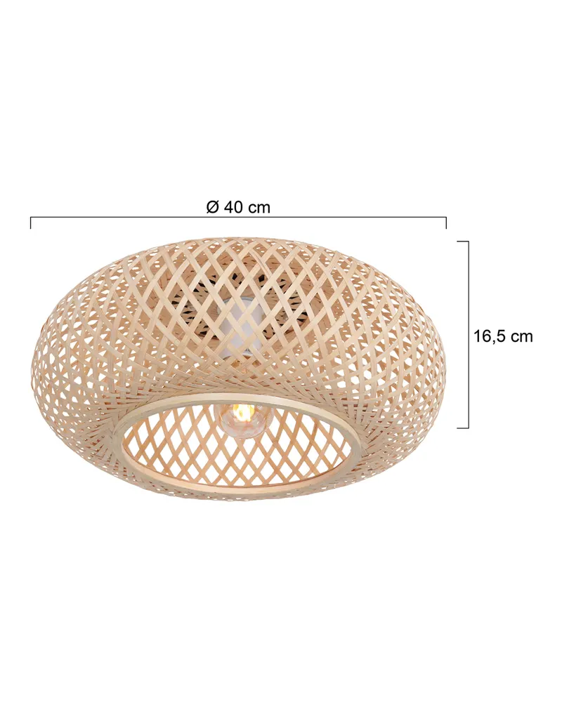 Maze Deckenleuchte aus Bambus in Beige in Beige, Ansicht 8