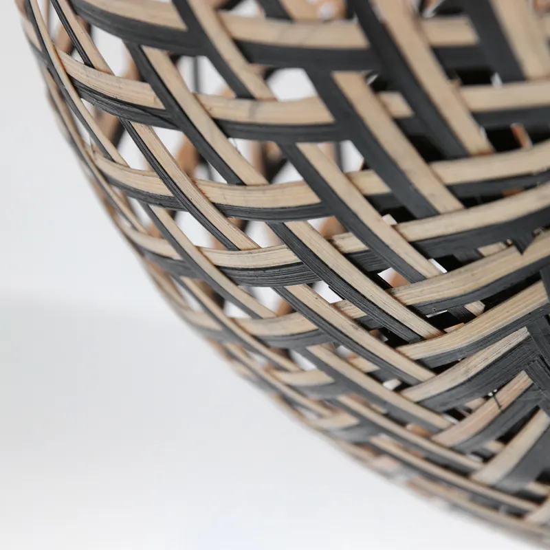 Maze Deckenleuchte aus Bambus in Beige und Schwarz in Beige, Ansicht 5
