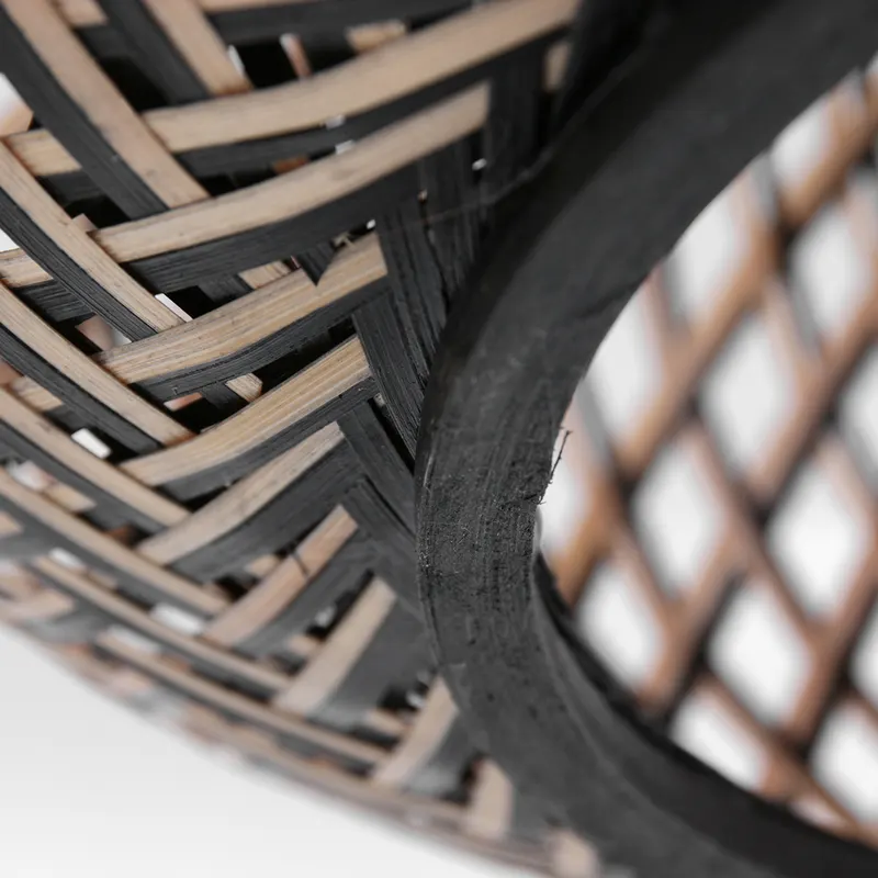 Maze Deckenleuchte aus Bambus in Beige und Schwarz in Beige, Ansicht 8