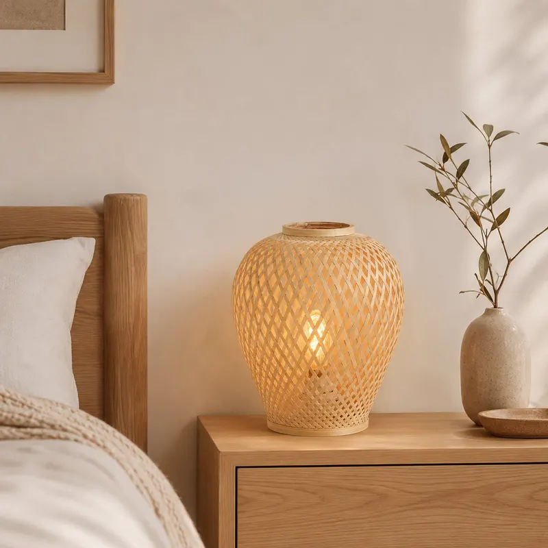 Maze Tischlampe aus Bambus, beige in Beige, Ansicht 14