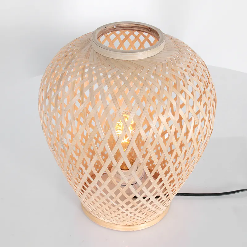 Maze Tischlampe aus Bambus, beige in Beige, Ansicht 3
