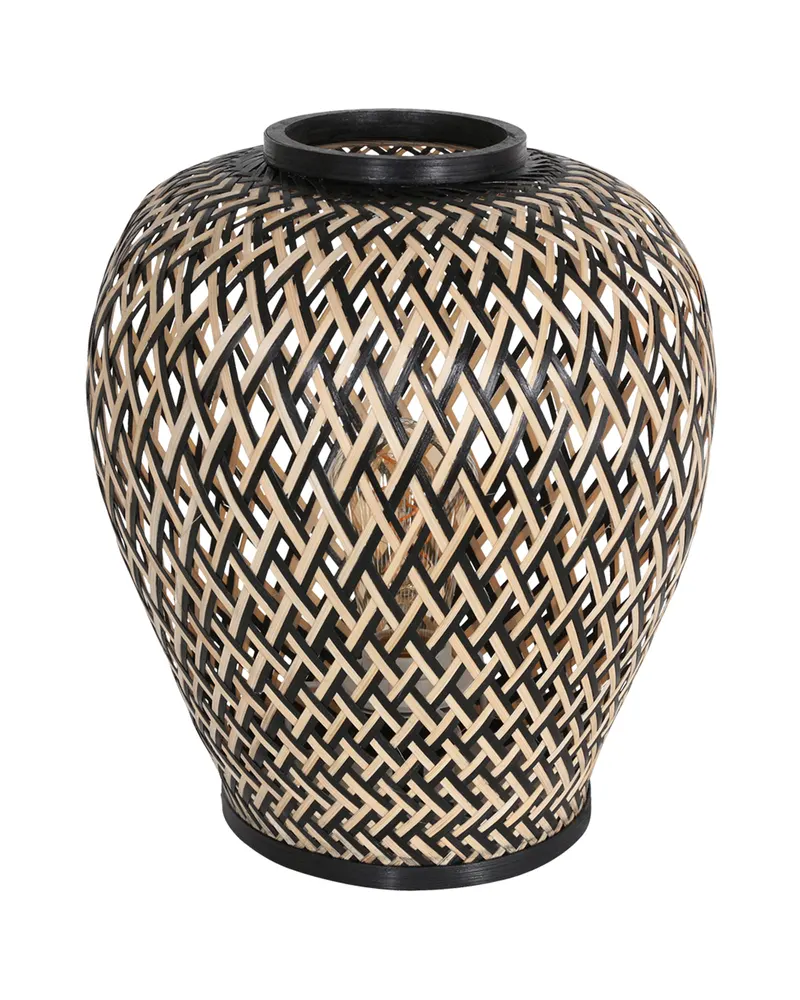 Maze Tischlampe mit Bambusschirm in Beige, Schwarz, Ansicht 2