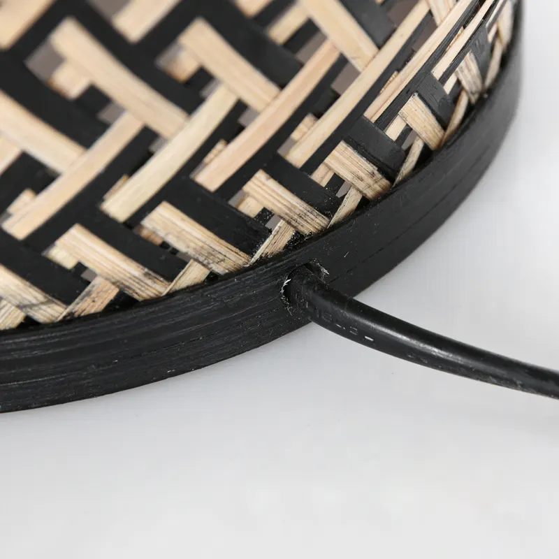 Maze Tischlampe mit Bambusschirm in Beige, Schwarz, Ansicht 4