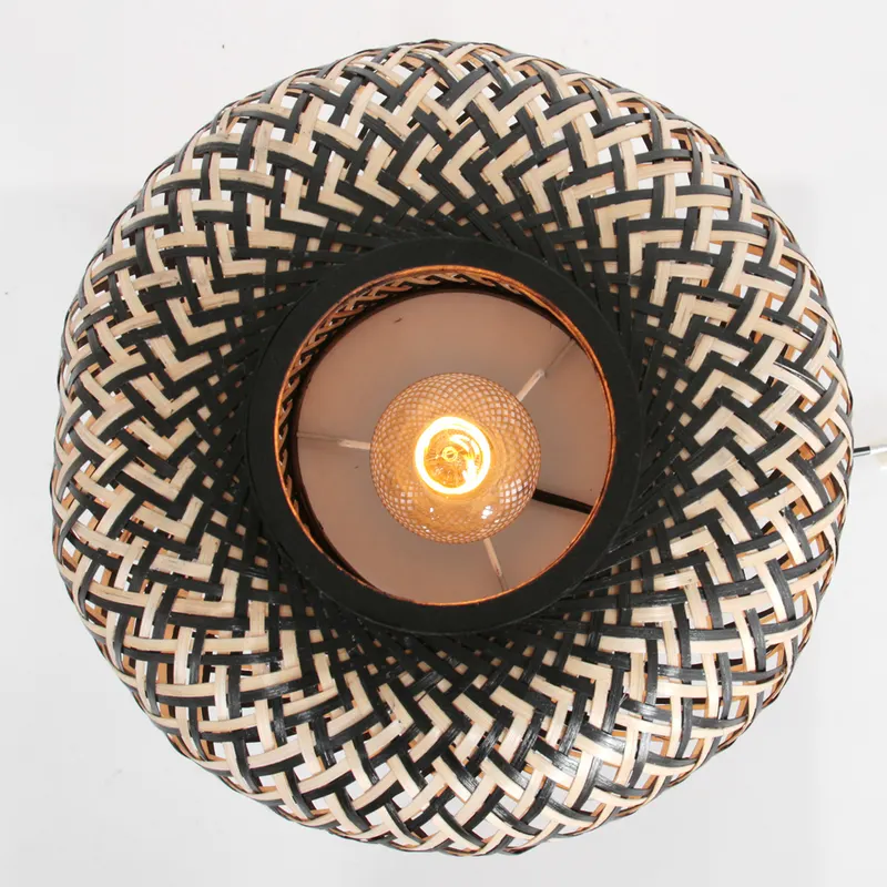 Maze Tischlampe mit Bambusschirm in Beige, Schwarz, Ansicht 6