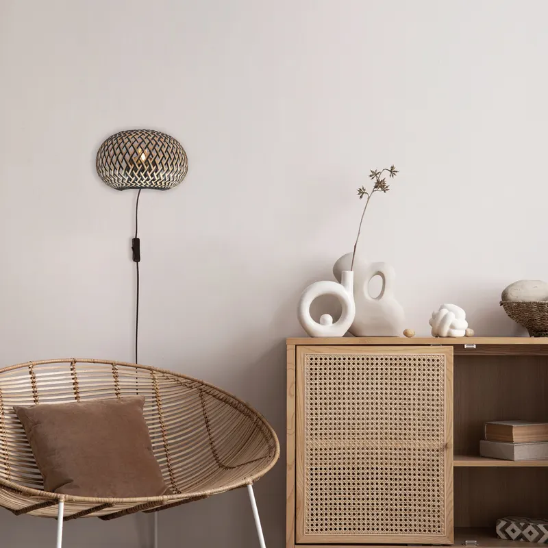 Maze Wandleuchte mit E14-Fassung in Beige, Schwarz, Ansicht 2