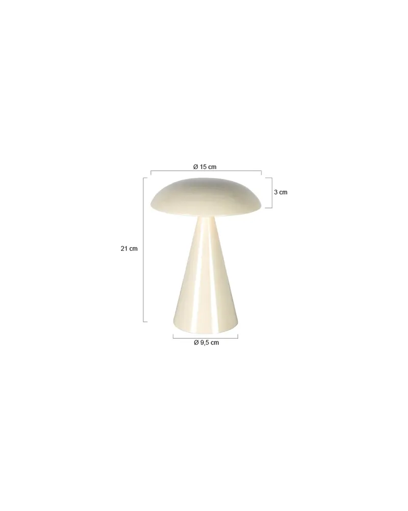 Mush Akku-Tischleuchte, Braun in Creme, Ansicht 3