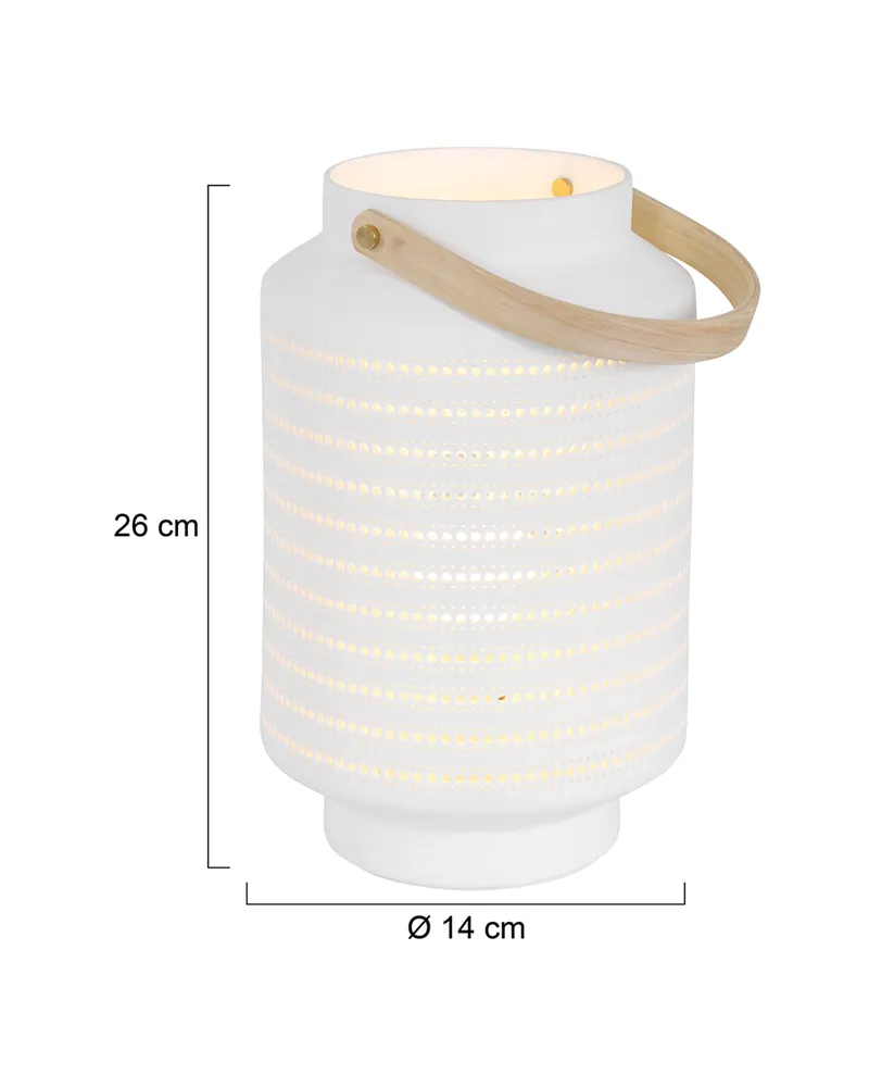 Porcelain Tischlampe aus Porzellan mit E14 Fassung in Weiß, Ansicht 12