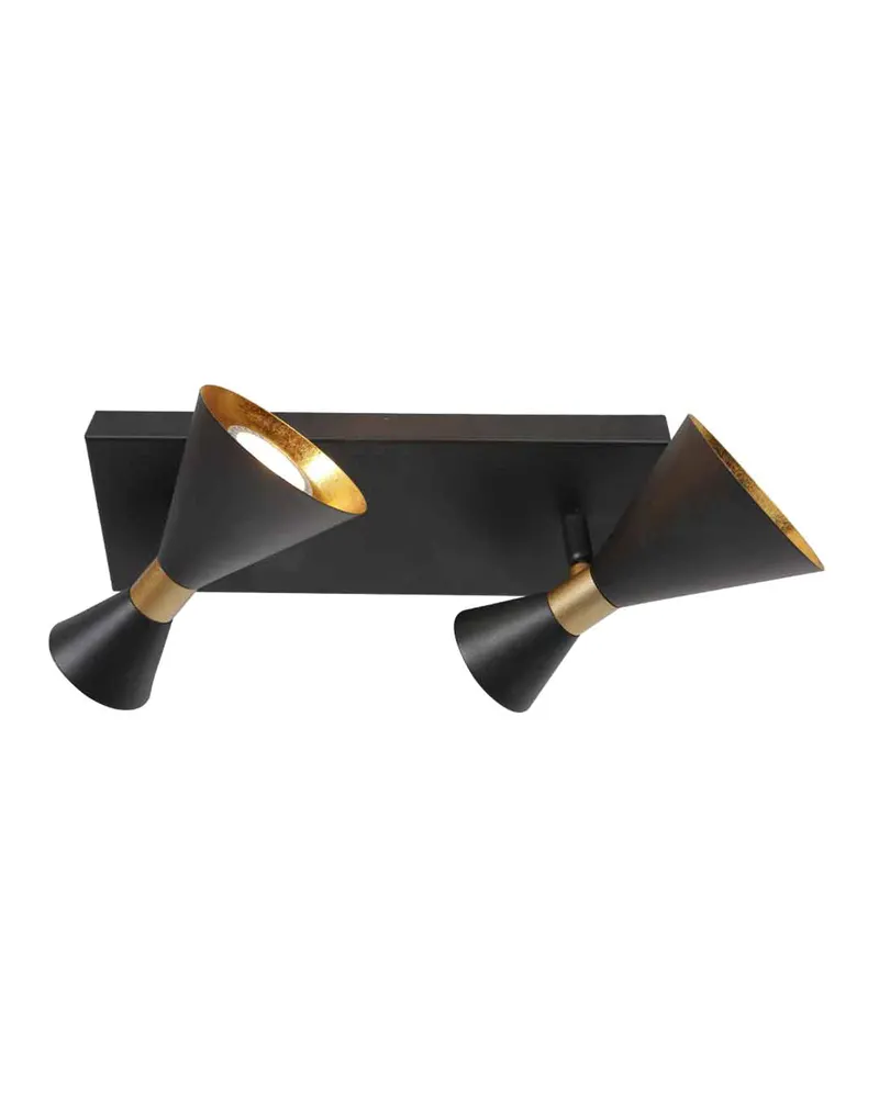 Preto Wandleuchte mit zwei schwenkbaren GU10-Spots in Gold, Schwarz, Ansicht 3