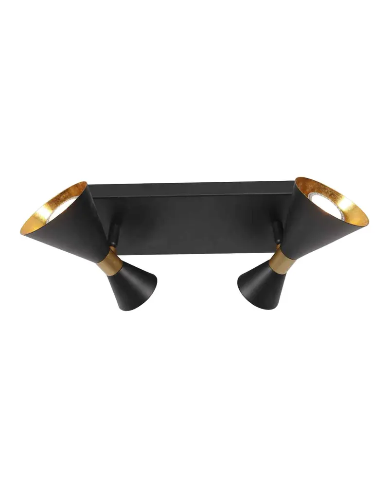 Preto Wandleuchte mit zwei schwenkbaren GU10-Spots in Gold, Schwarz, Ansicht 4