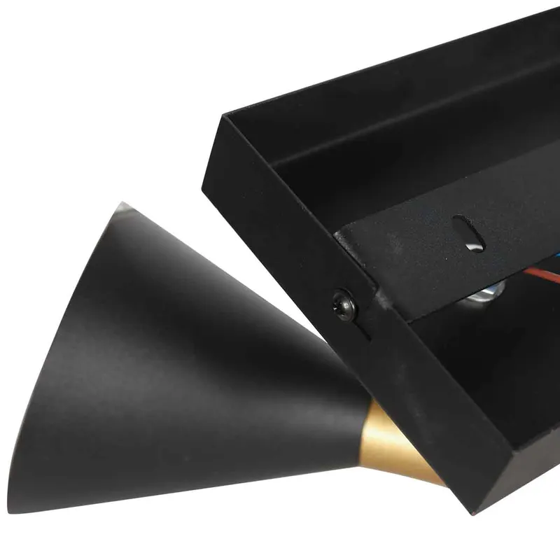 Preto Wandleuchte mit zwei schwenkbaren GU10-Spots in Gold, Schwarz, Ansicht 5