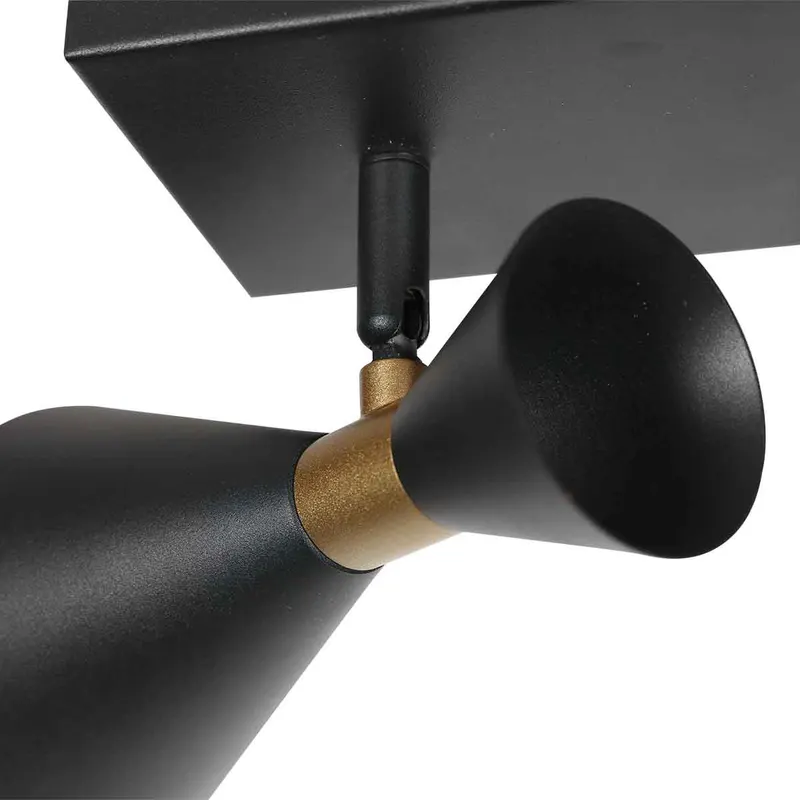 Preto Wandleuchte mit zwei schwenkbaren GU10-Spots in Gold, Schwarz, Ansicht 8