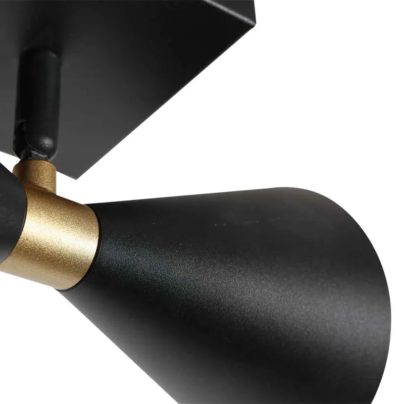 Preto Wandleuchte mit zwei schwenkbaren GU10-Spots in Gold, Schwarz, Ansicht 9