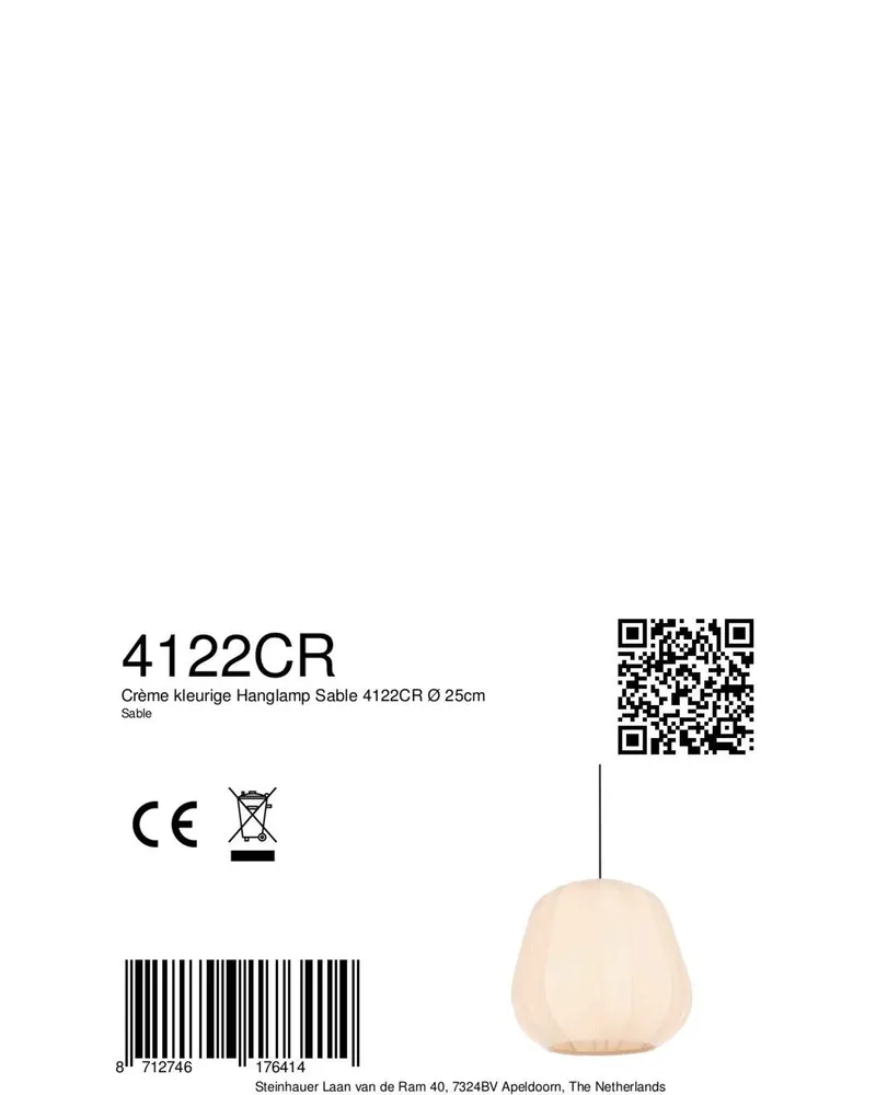 Sable Pendelleuchte mit Textilschirm, Ø 25 cm in Creme, Ansicht 10