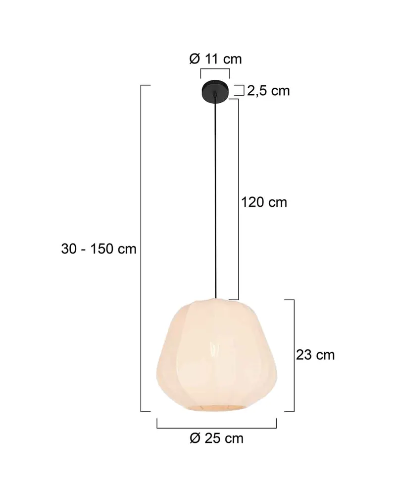 Sable Pendelleuchte mit Textilschirm, Ø 25 cm in Creme, Ansicht 3