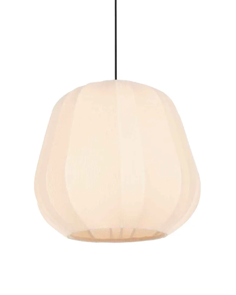 Sable Pendelleuchte mit Textilschirm in Creme, Ansicht 1