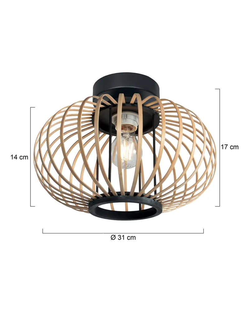 Anne Light Silva Deckenleuchte aus Bambus, Ø 31 cm in Creme, Ansicht 2