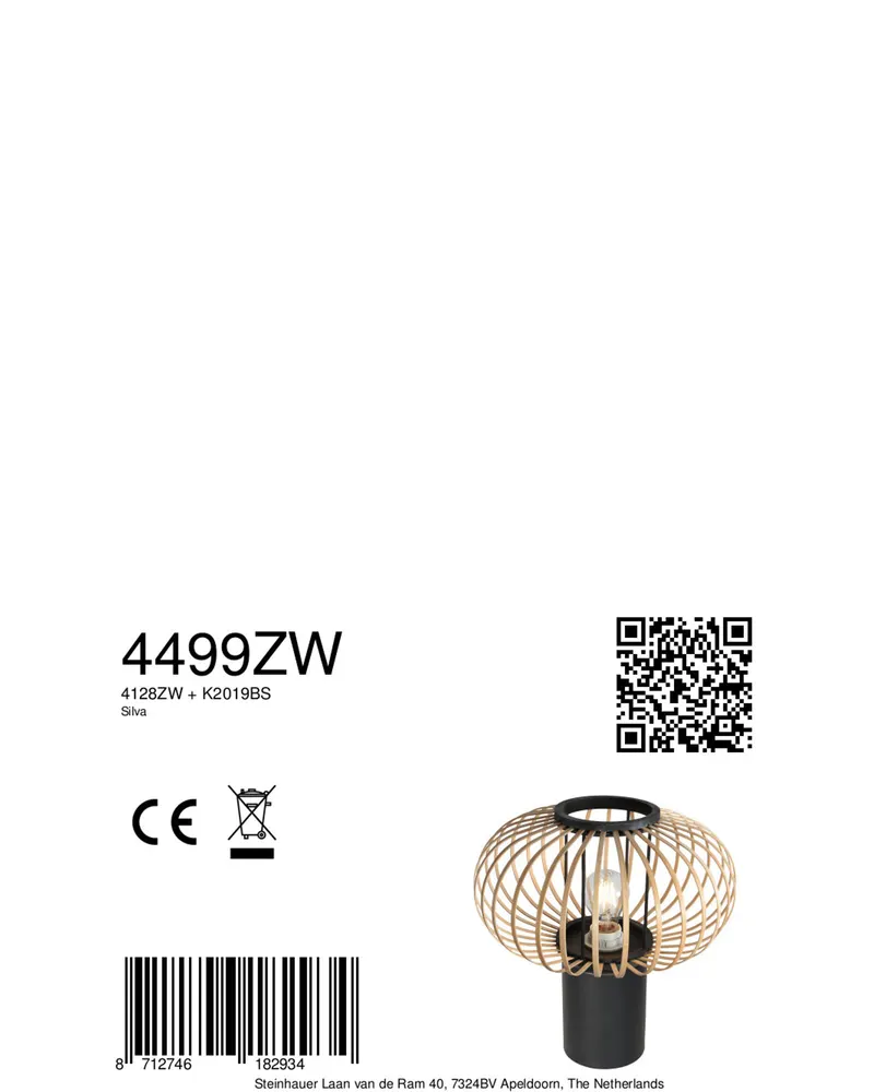 Anne Light Silva Tischlampe aus Bambus in Naturfarben, Schwarz, Ansicht 9