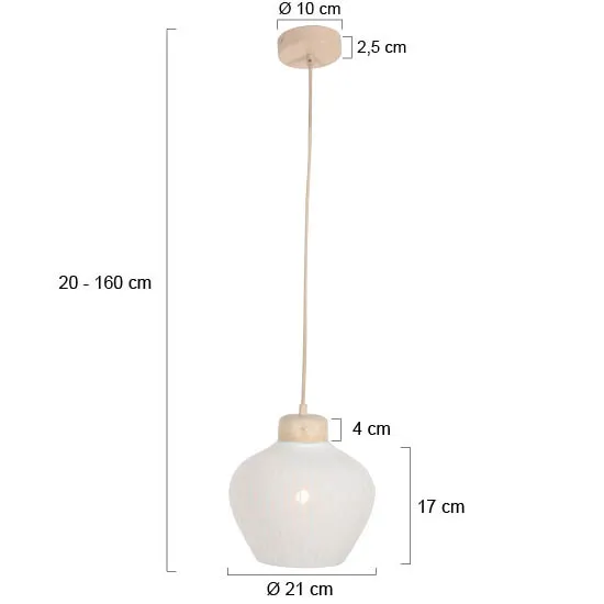 Anne Light Travino Pendelleuchte mit Leinen und Stein in Weiß, Ansicht 11