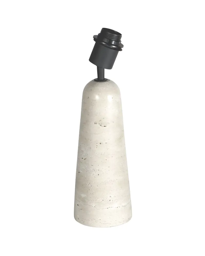 Travino Tischlampe mit Steinfuß und E27-Fassung in Creme, Ansicht 3