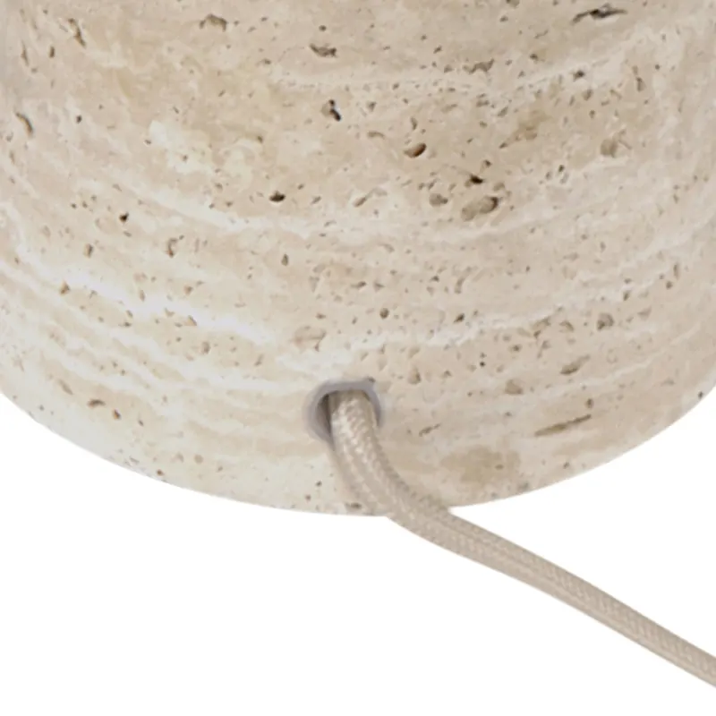 Travino Tischlampe mit Steinfuß und E27-Fassung in Creme, Ansicht 7