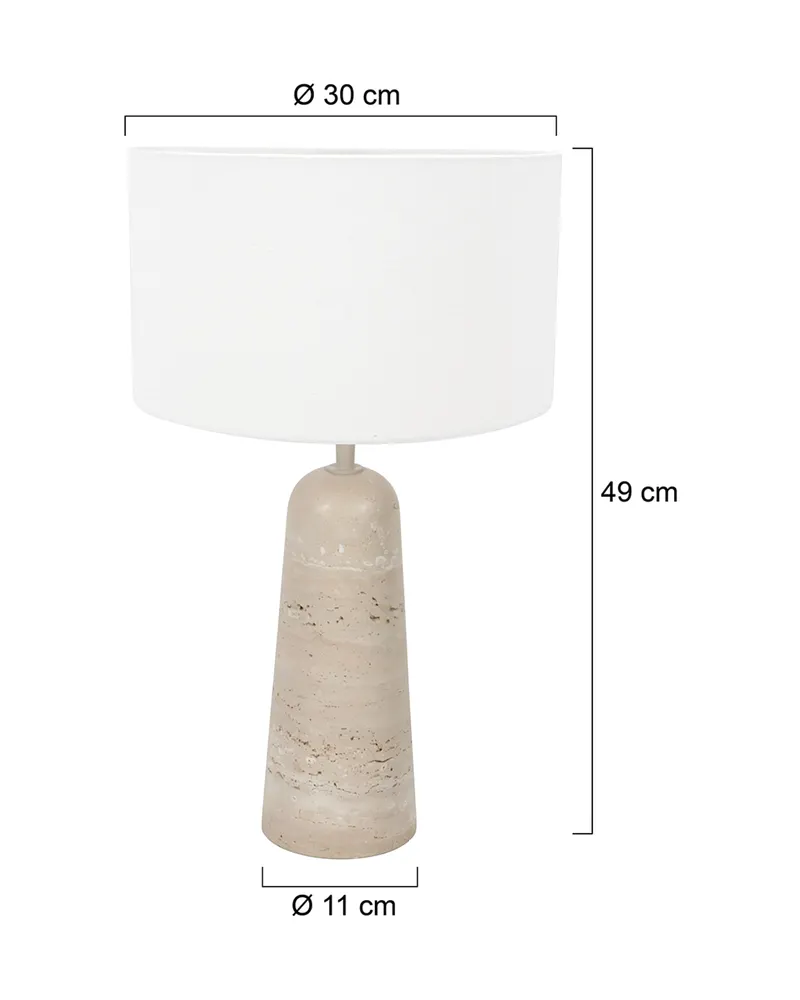 Travino Tischlampe mit Textilschirm in Creme, Ansicht 13