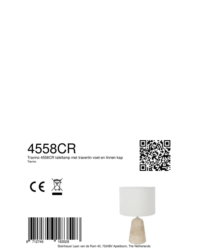 Anne Light Travino Tischlampe aus Stein und Textil in Creme, Ansicht 10