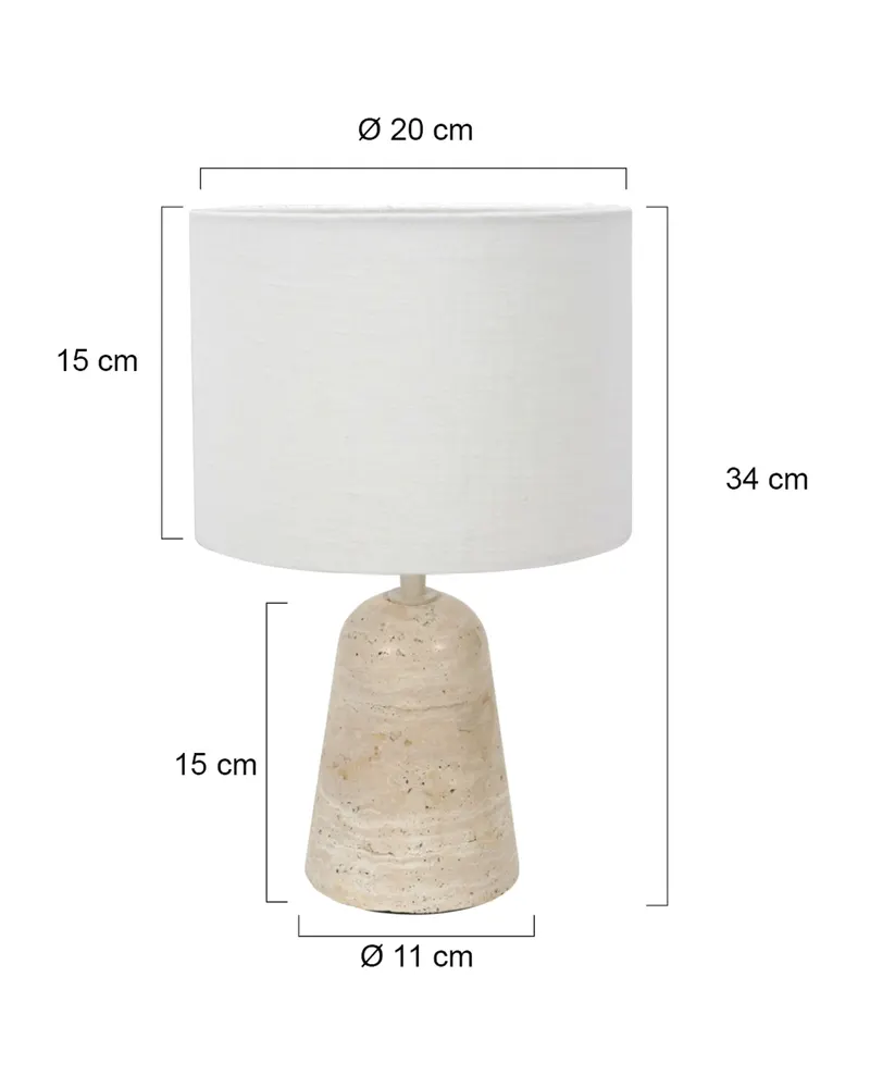 Anne Light Travino Tischlampe aus Stein und Textil in Creme, Ansicht 2