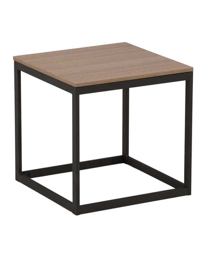 Arbor Beistelltisch 50 × 50 cm, Würfelform mit Stahlgestell