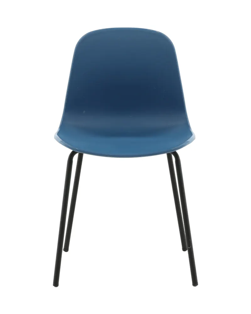 Arctic Esszimmerstühle im 2er-Set mit Kunststoffschale, Blau, Gestell Schwarz