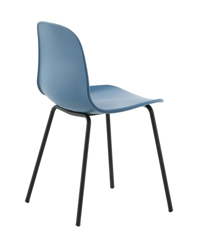 Arctic Esszimmerstuhl mit Kunststoffschale und Stahlbeinen in Blau, Gestell Schwarz, Ansicht 10