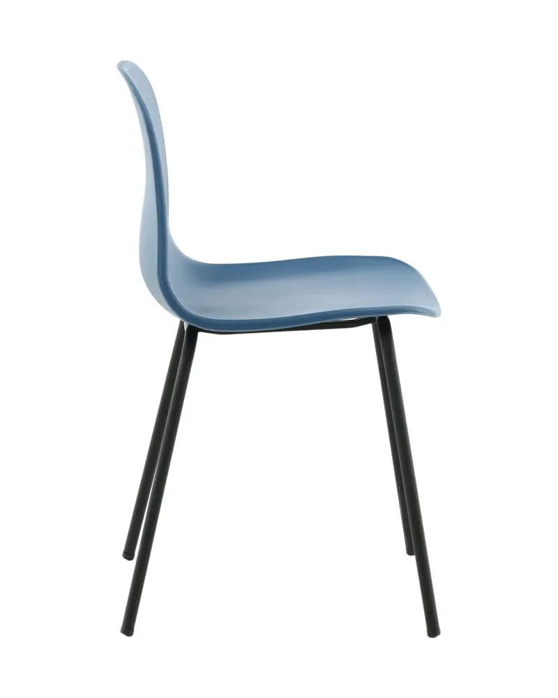 Arctic Esszimmerstuhl mit Kunststoffschale und Stahlbeinen in Blau, Gestell Schwarz, Ansicht 11