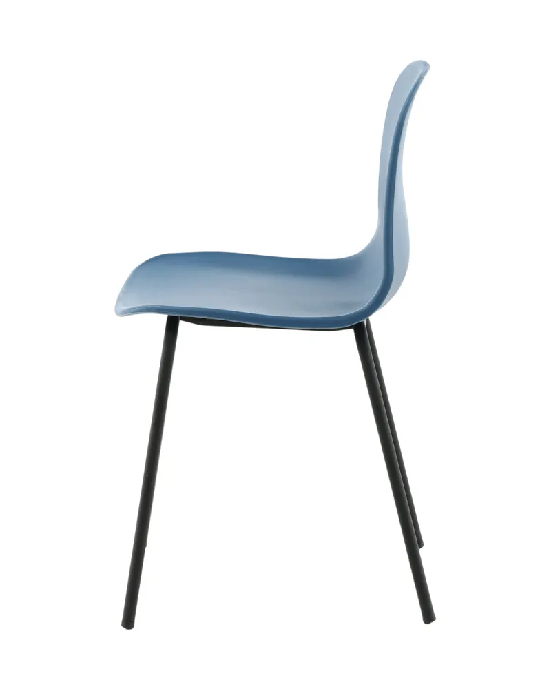 Arctic Esszimmerstuhl mit Kunststoffschale und Stahlbeinen in Blau, Gestell Schwarz, Ansicht 5