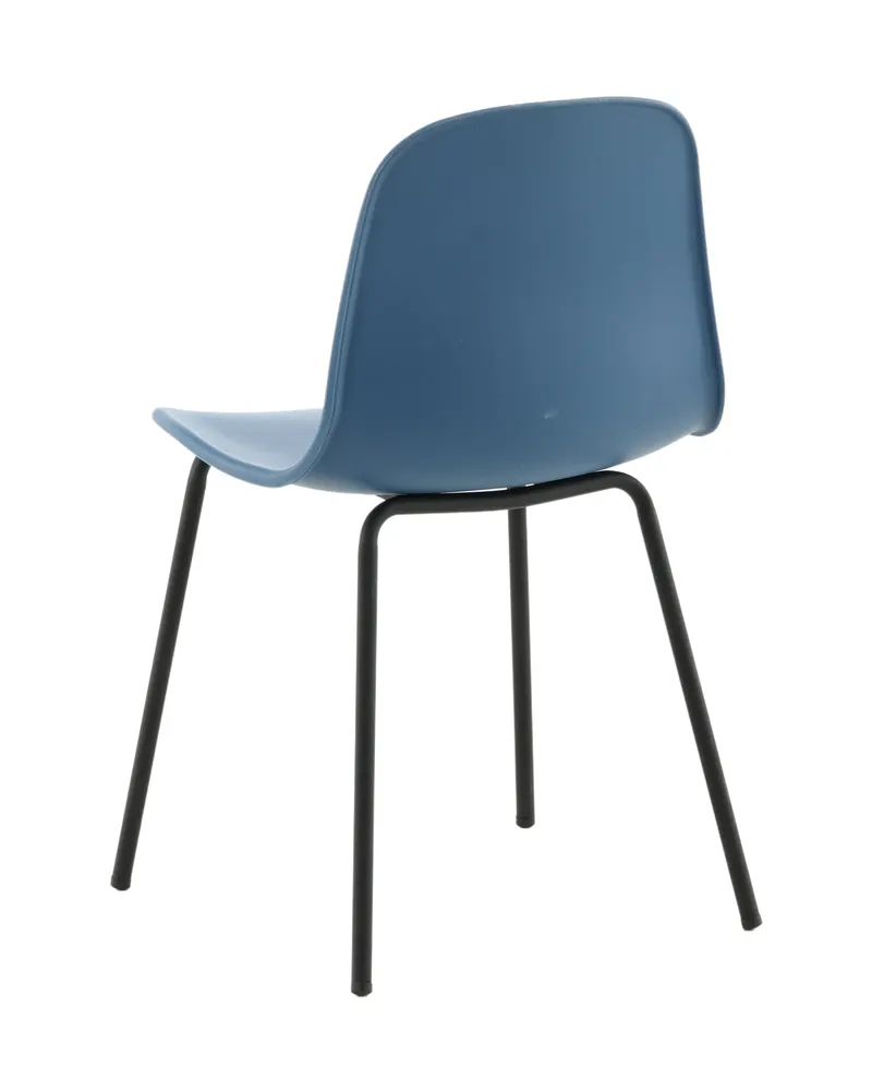 Arctic Esszimmerstuhl mit Kunststoffschale und Stahlbeinen in Blau, Gestell Schwarz, Ansicht 7