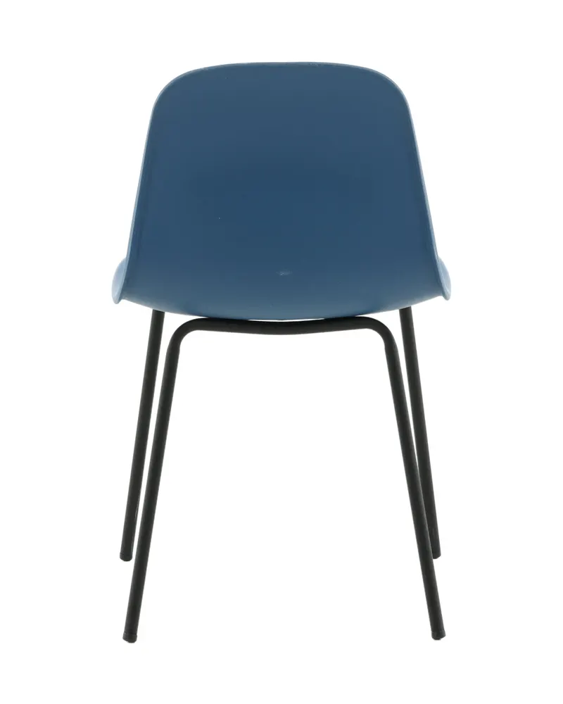 Arctic Esszimmerstuhl mit Kunststoffschale und Stahlbeinen in Blau, Gestell Schwarz, Ansicht 8