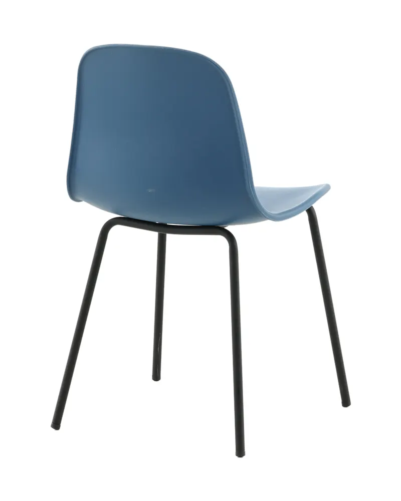 Arctic Esszimmerstuhl mit Kunststoffschale und Stahlbeinen in Blau, Gestell Schwarz, Ansicht 9