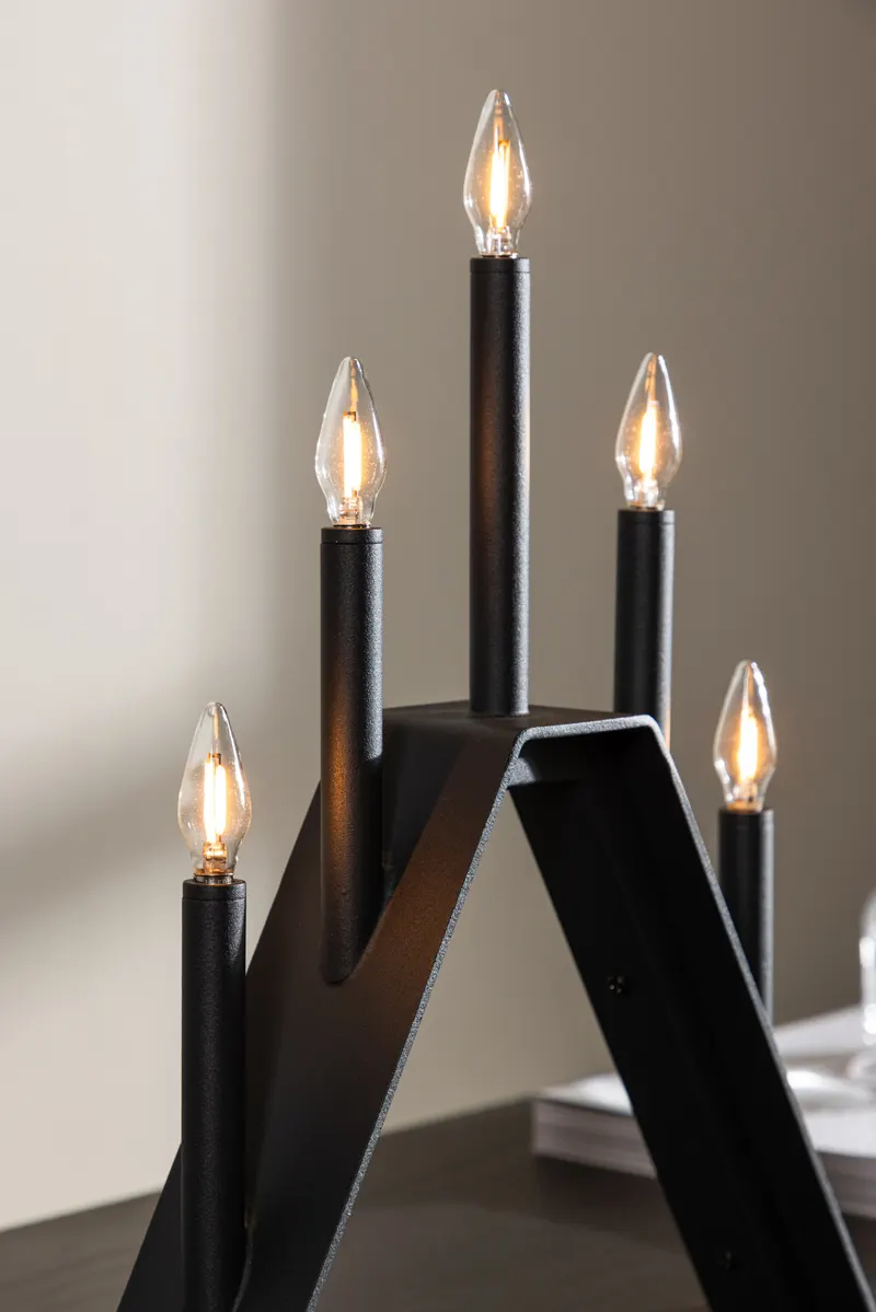 Åre Weihnachtsbeleuchtung als Adventsleuchter mit Lichtern in Kerzenform in 6 × 36 × 32 cm, im Wohnraum, Ansicht 2