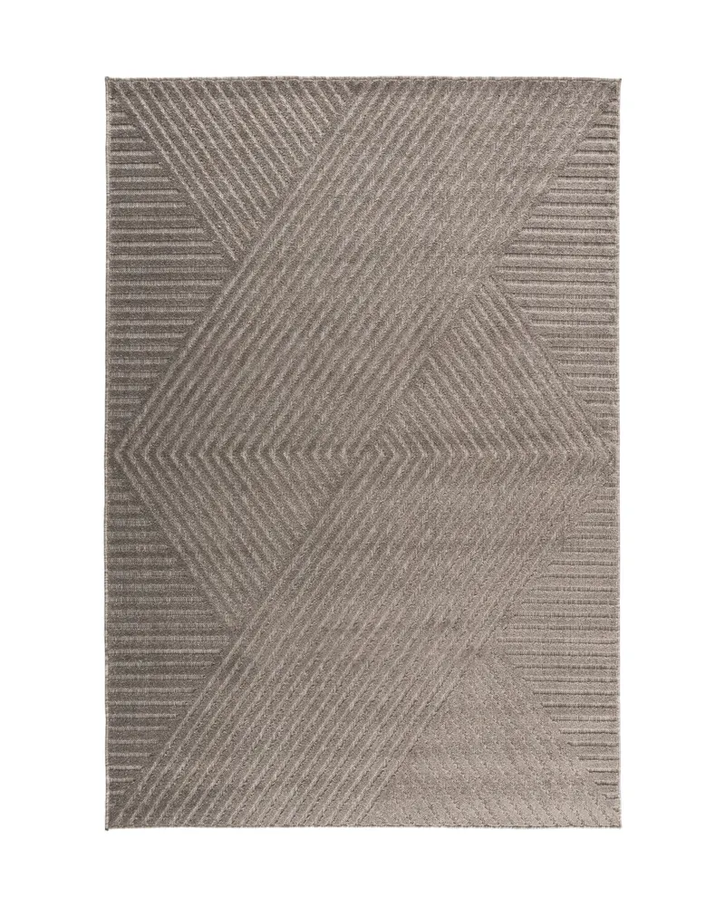 Aron Teppich mit grafischem Linienmuster in 230 × 160 cm, Braun, Ansicht 1