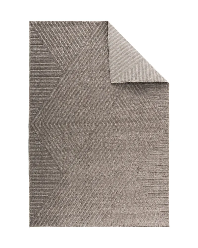 Aron Teppich mit grafischem Linienmuster in 340 × 240 cm, Braun, Ansicht 2