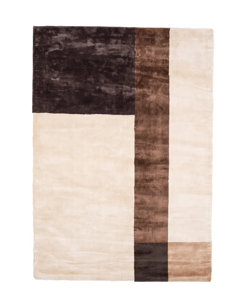 Arvid Teppich aus Viskose in Braun und Elfenbein, 350 × 252 cm