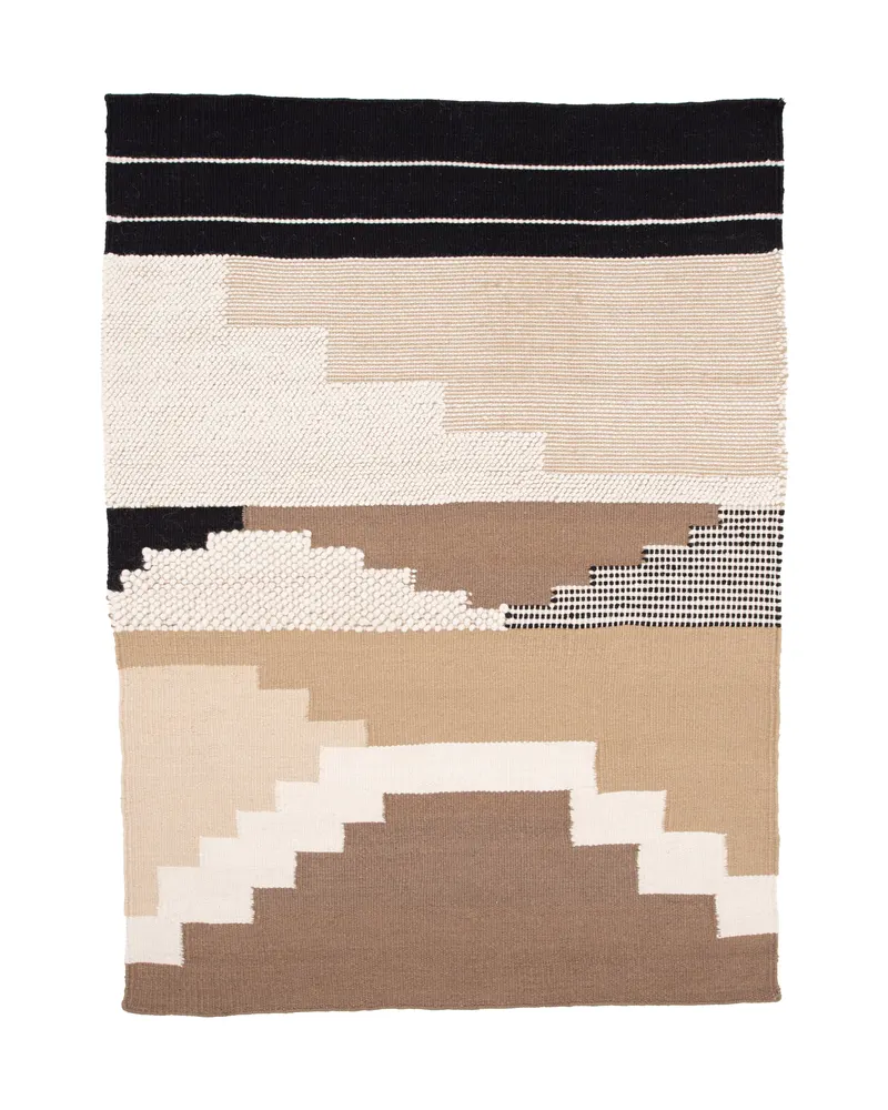 Aston Wollteppich mit abstraktem Stufenmuster in 350 × 250 cm, Ansicht 1