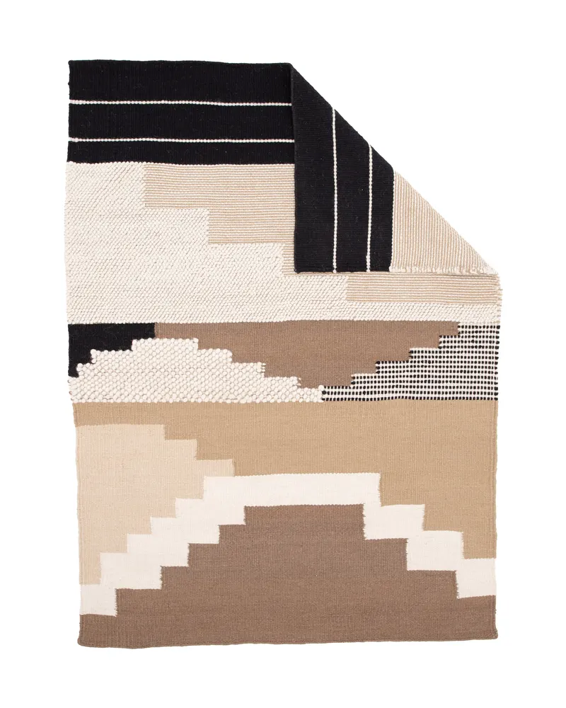 Aston Wollteppich mit abstraktem Stufenmuster in 350 × 250 cm, Ansicht 2