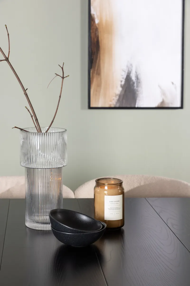 Astrid & Modesto Essgruppe mit rechteckigem Esstisch und 6 Bouclé-Stühlen in Beige, Gestell Schwarz, im Wohnraum, Ansicht 4