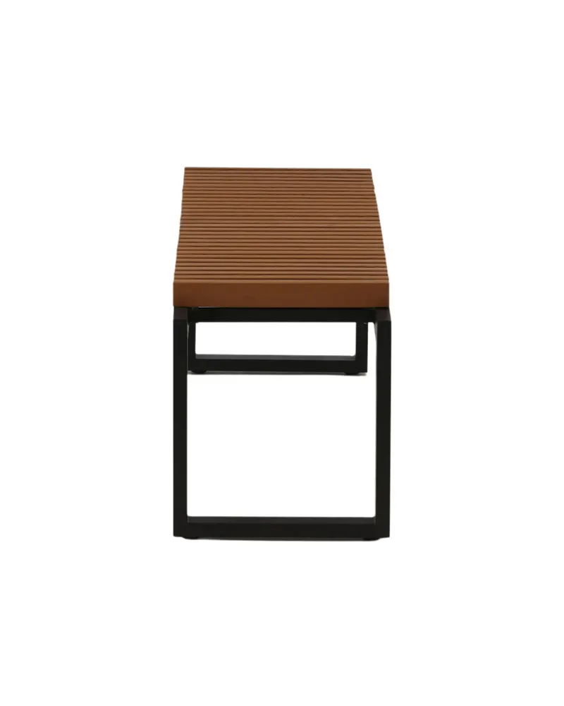 Athena Gartenbank aus Aluminium mit Lattensitz in Natur, Gestell Schwarz, Ansicht 7