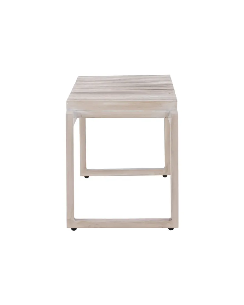 Athena Gartenbank aus Aluminium mit Lattensitz in Whitewash, Ansicht 7