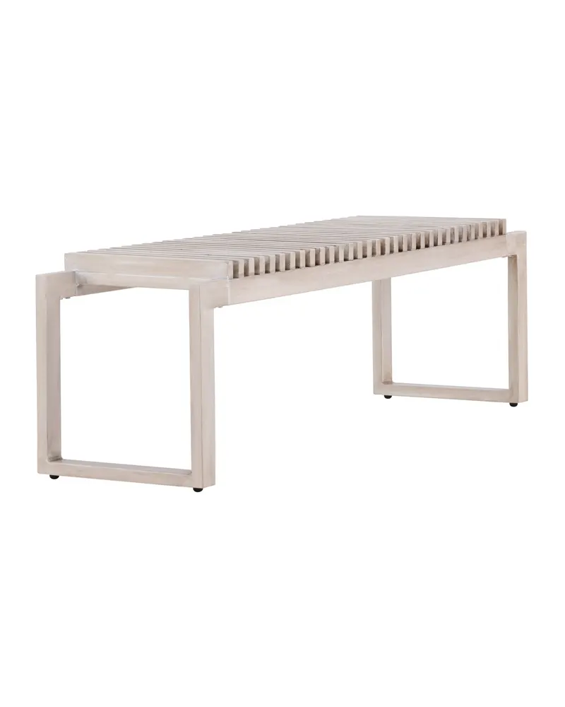 Athena Gartenbank aus Aluminium mit Lattensitz in Whitewash, Ansicht 8