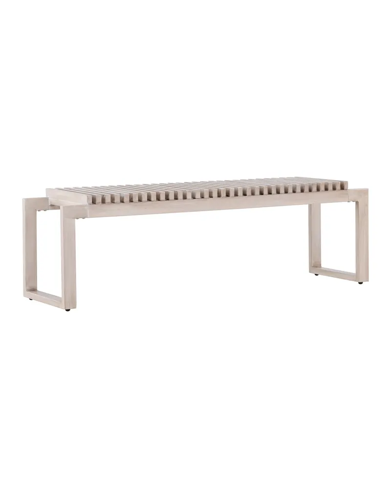 Athena Gartenbank aus Aluminium mit Lattensitz in Whitewash, Ansicht 9